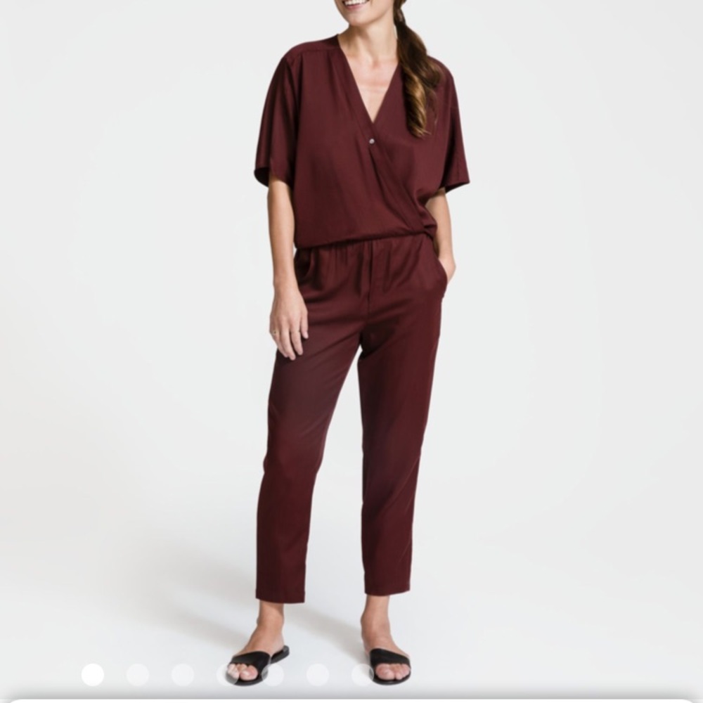 Grana burgundy wrap jumpsuit
